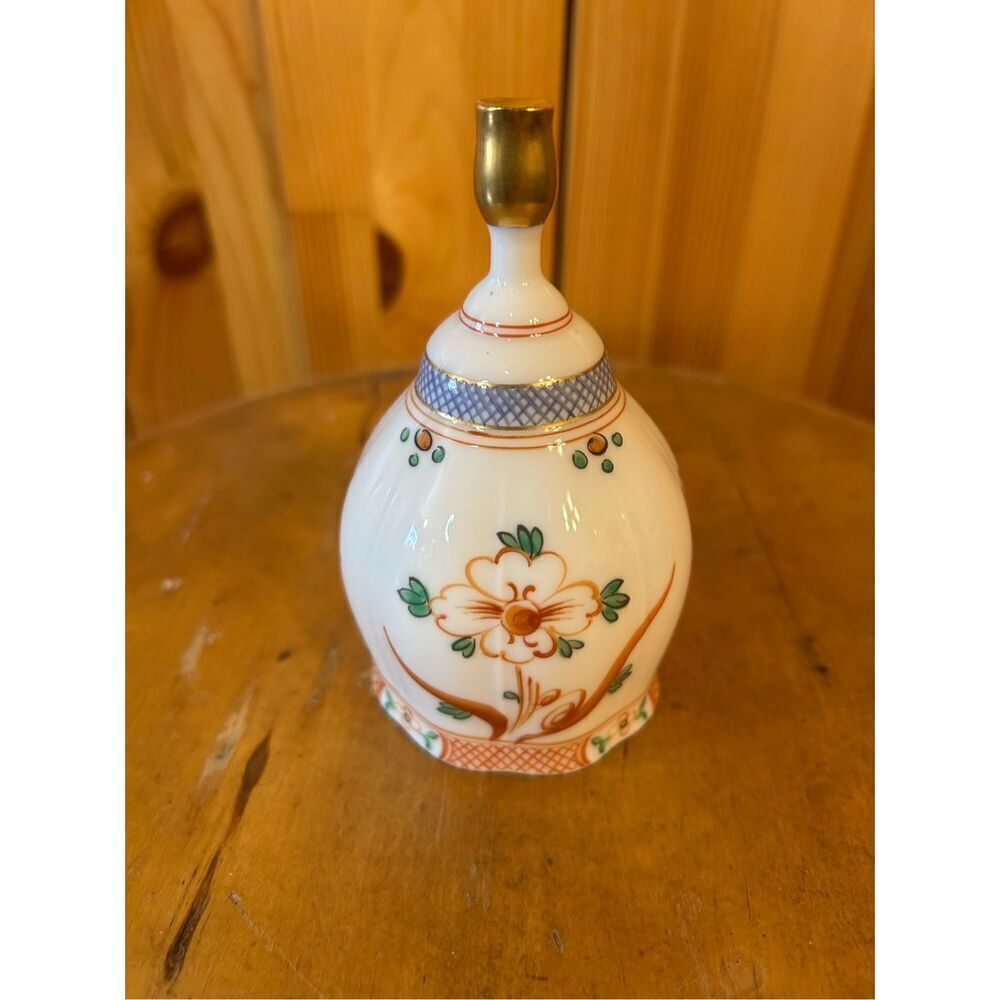 The Danbury Mint Bell Sango China, Made in Japan blue & orange design (8549)